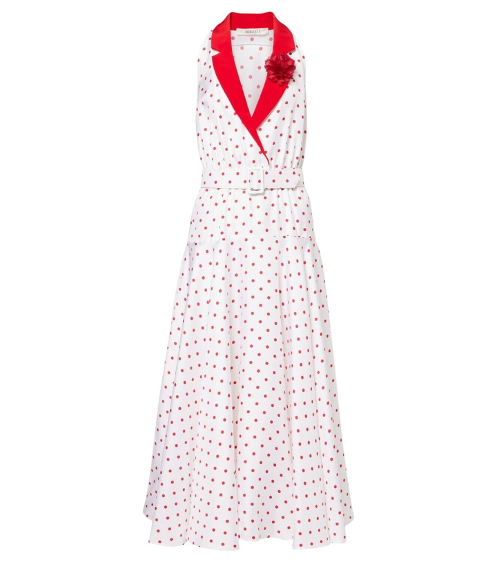 Photo: Rodarte Polka-dot belted silk twill midi dress