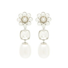 Shrimps Women's Terry Floral Earrings in Cream/Silver