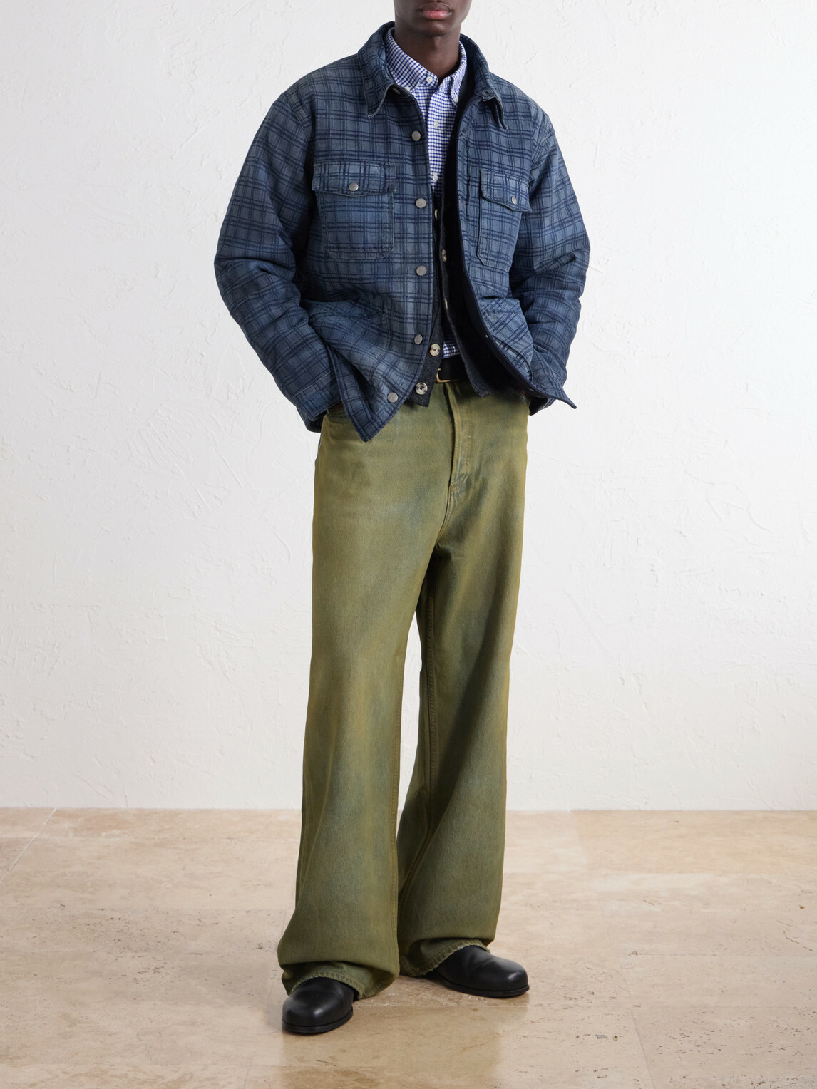 RRL - Holland Checked Denim Jacket - Blue