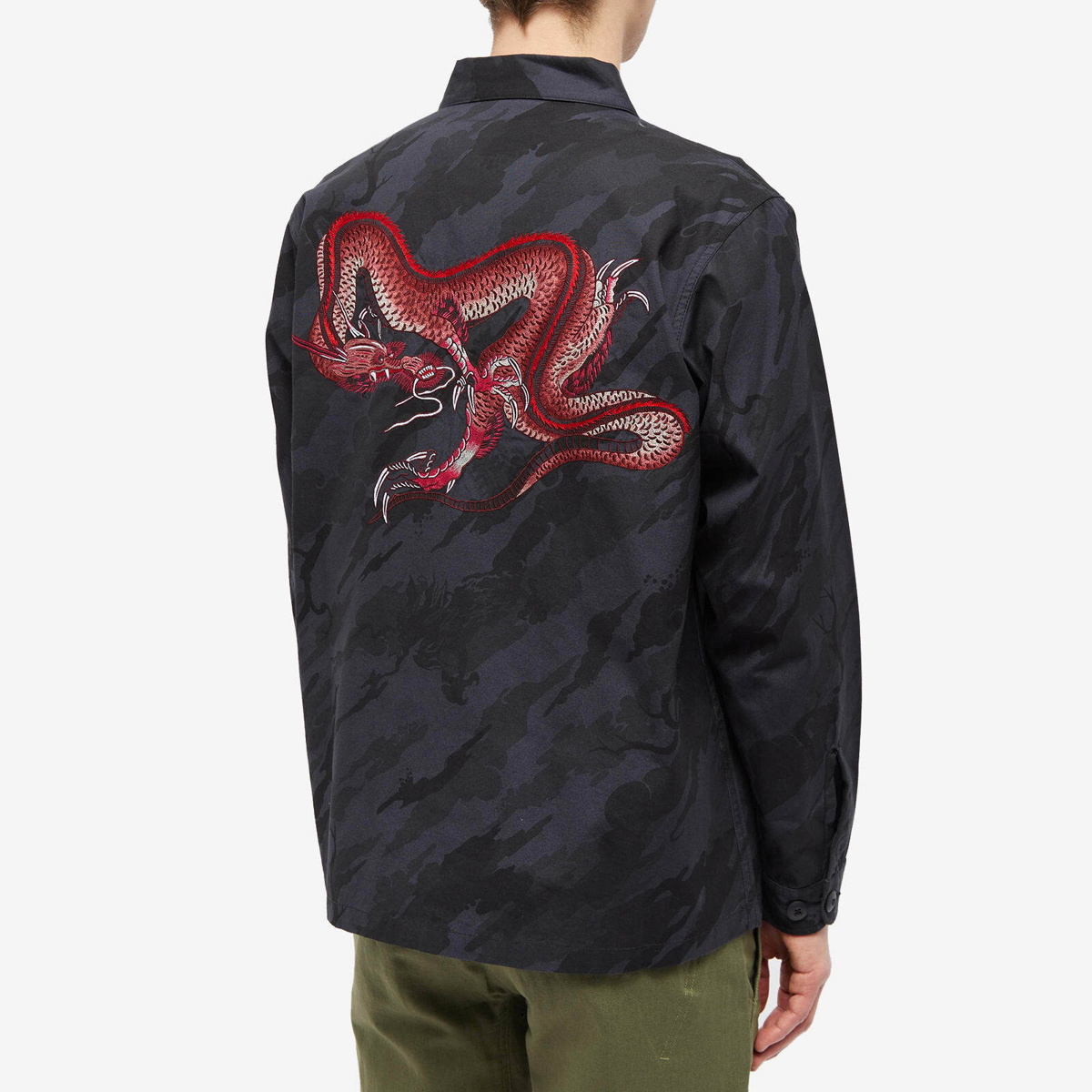 Maharishi Men's Camo Cloud Dragon Utility Shirt in Subdued Night