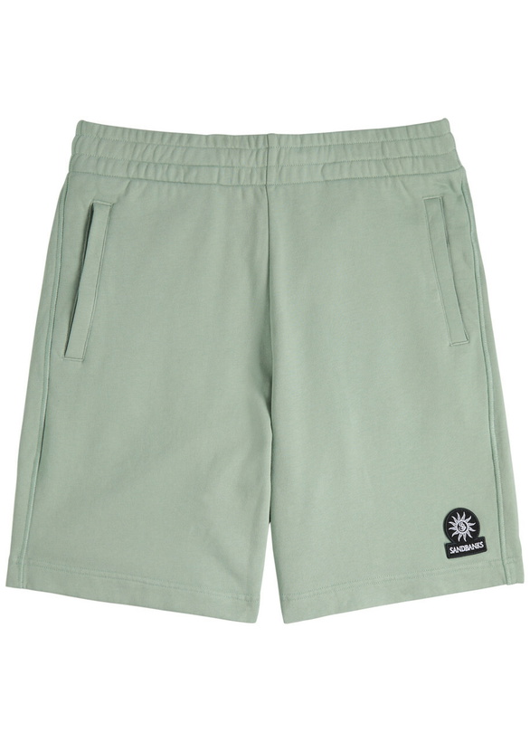 Photo: Sandbanks Badge Logo Cotton Shorts Sage