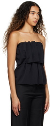 House of Dagmar Black Sculpted Blouse