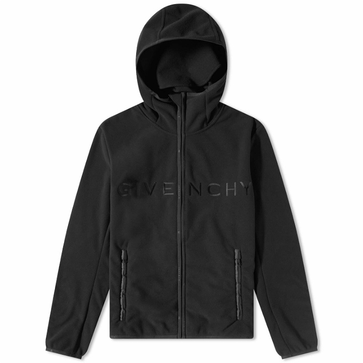 Photo: Givenchy Men's Embroidered Logo Polar Fleece Jacket in Black