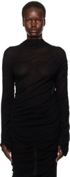ISSEY MIYAKE Black Ambiguous Wool Sweater