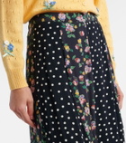 Rixo Gracella paneled midi skirt