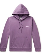 CARHARTT WIP - Logo-Embroidered Loopback Cotton-Blend Jersey Hoodie - Purple