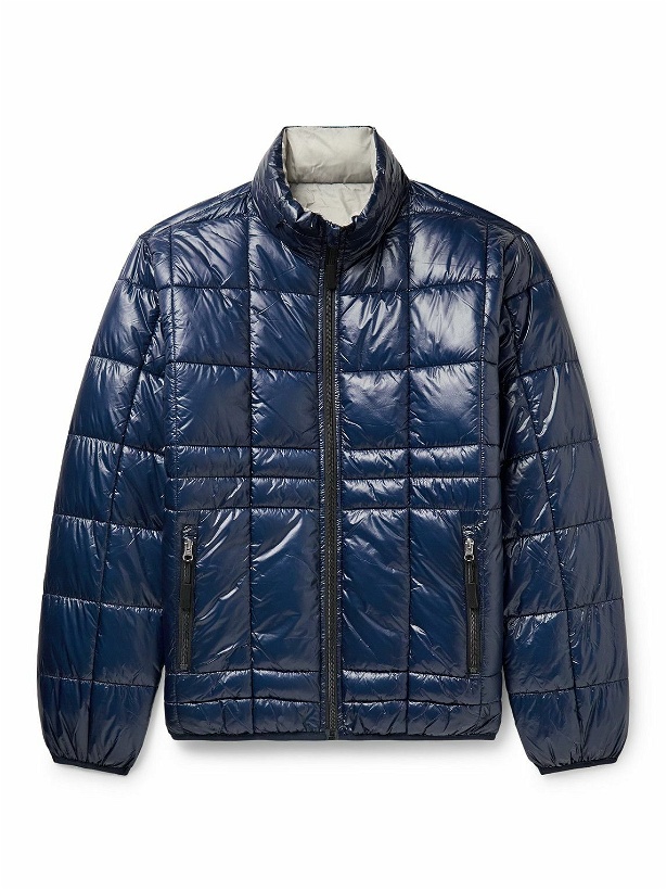 Photo: Pop Trading Company - Reversible Quilted Padded Glossed-Nylon and Shell Hooded Jacket - Blue