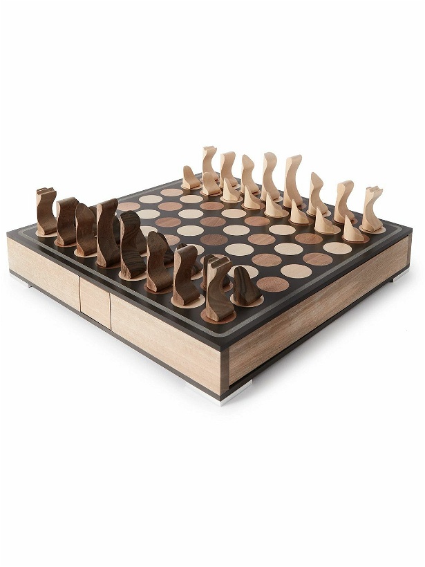 Photo: Brunello Cucinelli - Krion®, Walnut Wood and Brushed Steel Chess and Draughts Set