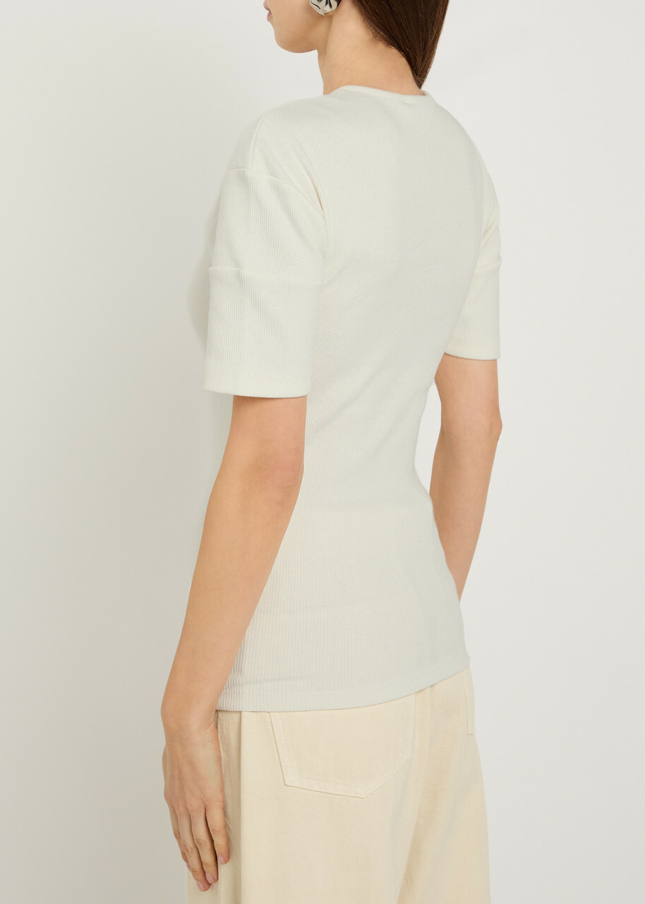 Lemaire Ribbed Cotton-blend top Off White