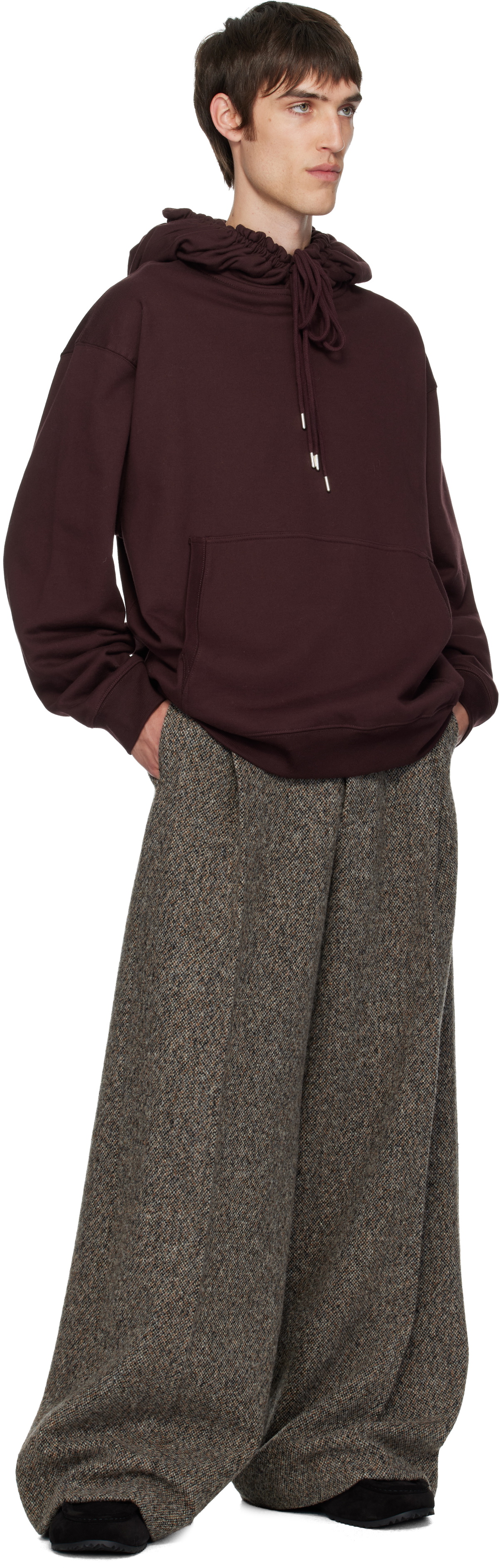 Dries Van Noten Burgundy Loose Fit Hoodie
