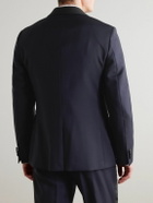 Mr P. - Shawl-Collar Satin-Trimmed Virgin Wool and Mohair-Blend Tuxedo Jacket - Blue