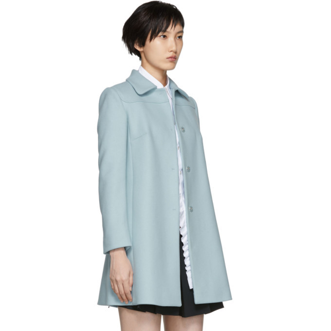 RED Valentino Blue Wool Coat RED Valentino