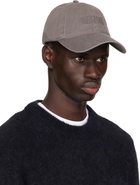 GANNI Gray Embroidered Logo Cap
