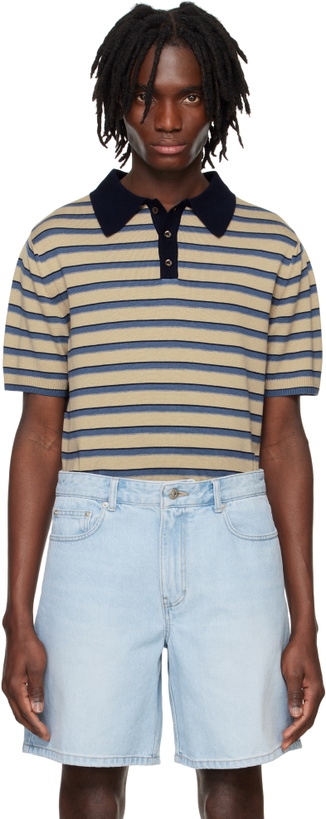 Photo: System Beige Striped Knitted Polo