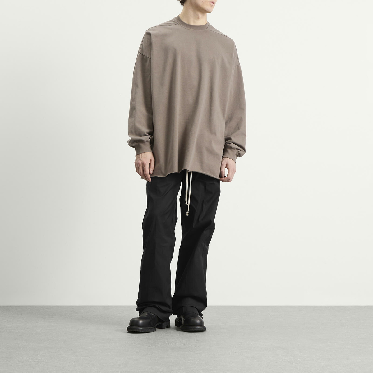 Rick Owens Men's Long Sleeve Tommy T T-Shirt in Dust Rick Owens