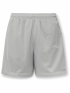 Nike - Solo Swoosh Straight-Leg Logo-Embroidered Mesh Shorts - Gray