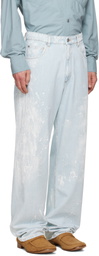 MM6 Maison Margiela Blue Paint Splatter Jeans