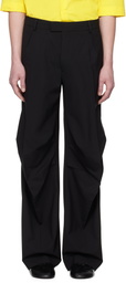 ALAINPAUL Black Knee Tailored Trousers