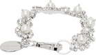 Simone Rocha Silver Pearl & Crystal Daisy Floret Bracelet