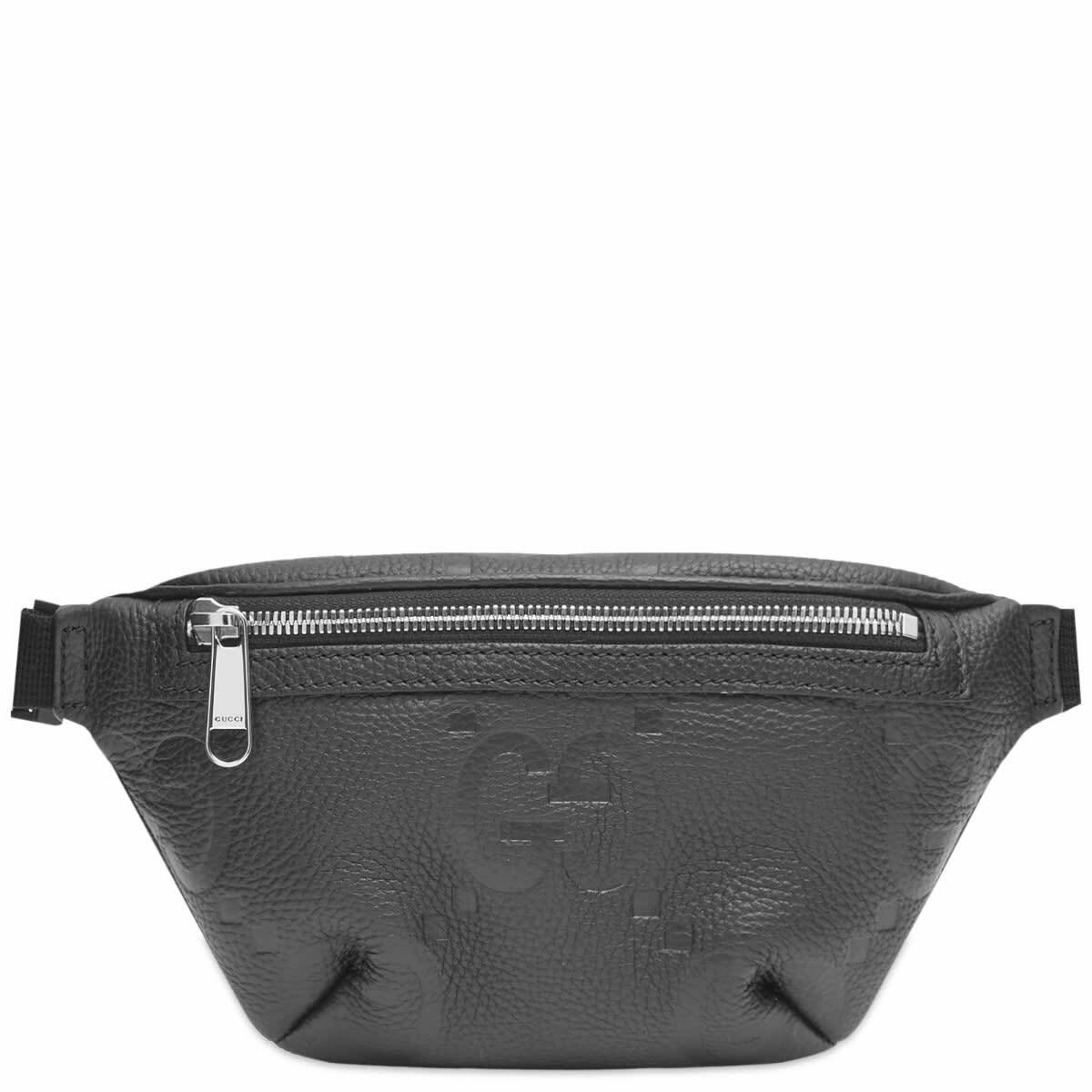 Embossed GG Leather Waist Bag in Black Gucci