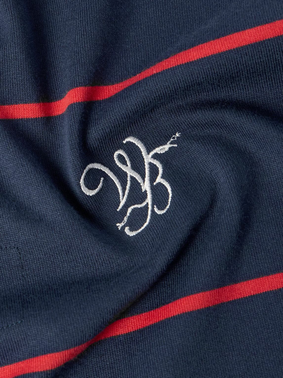 Wales Bonner - Logo-Embroidered Twill-Trimmed Striped Organic Cotton ...