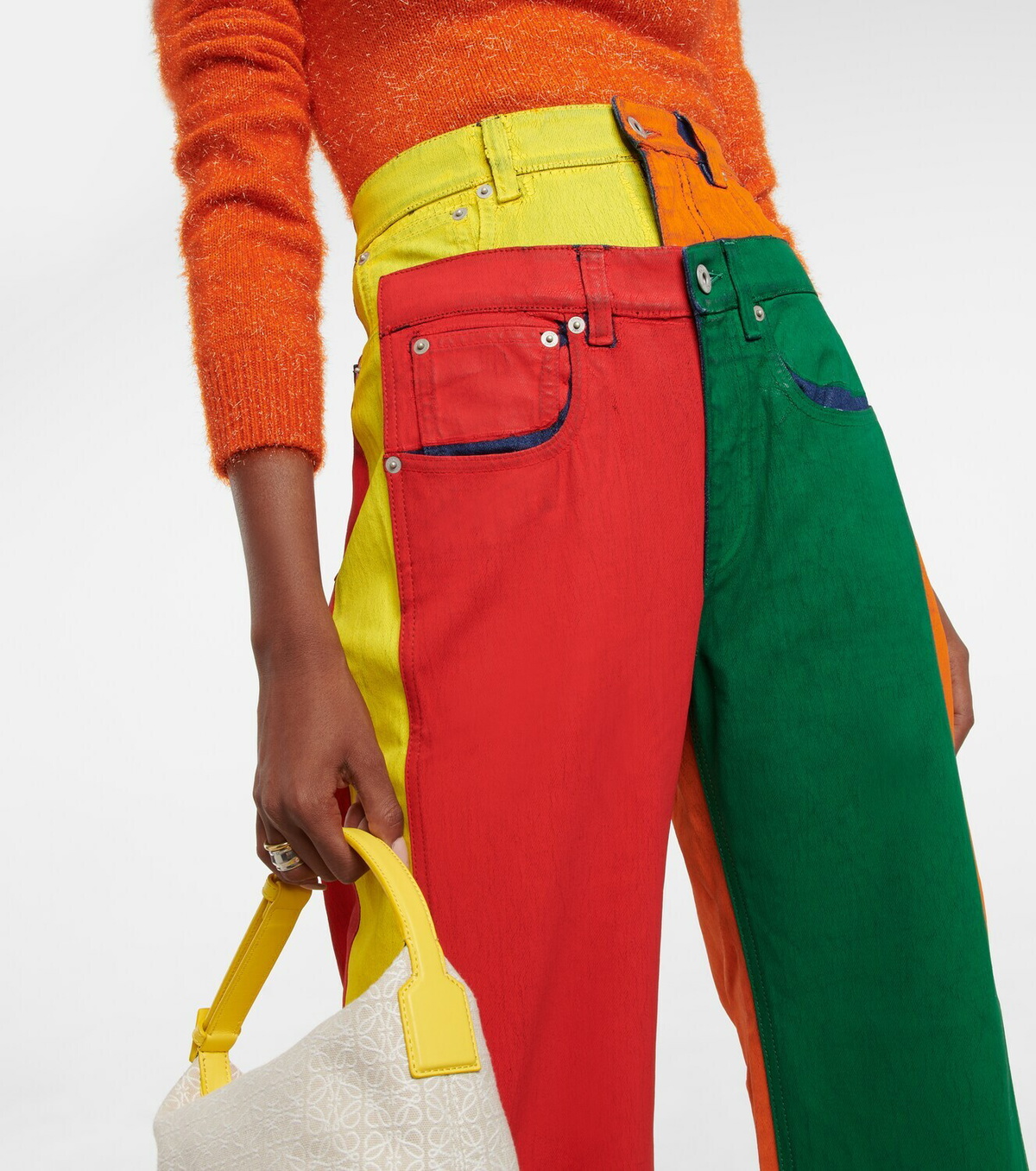 Loewe Colorblock patchwork wide-leg jeans Loewe Loewe Colorblock patchwork wide-leg jeans Loewe