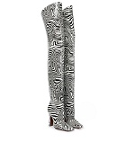 Vetements - Zebra-print over-the-knee boots