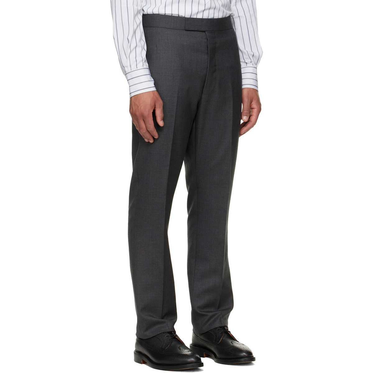Thom Browne Gray Classic Twill Backstrap Trousers