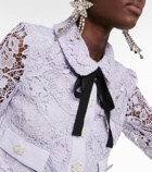 Self-Portrait Embellished guipure lace jacket