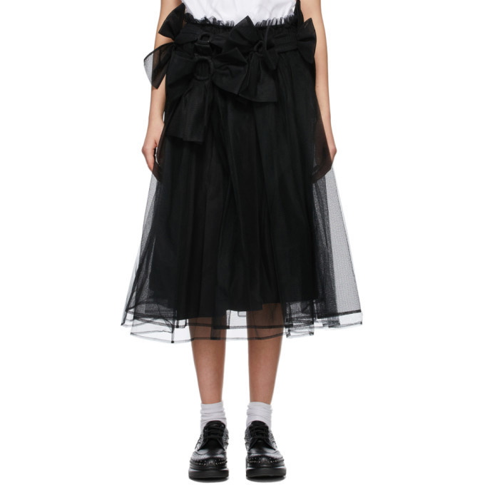 Noir Kei Ninomiya Black Tulle Bow Skirt Noir Kei Ninomiya