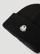 Logo Patch Beanie Hat in Black