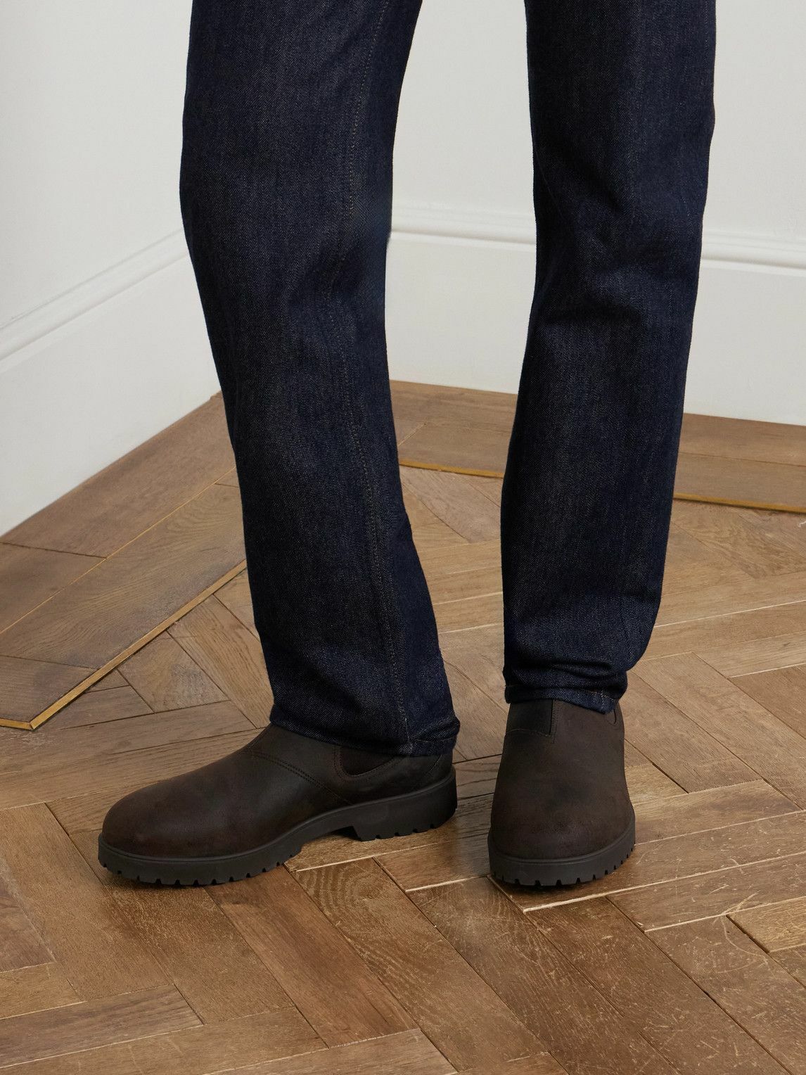 Loro Piana - Dover Walk Brushed-Leather Chelsea Boots - Brown