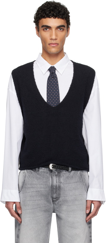 Photo: mfpen Black V-Neck Vest