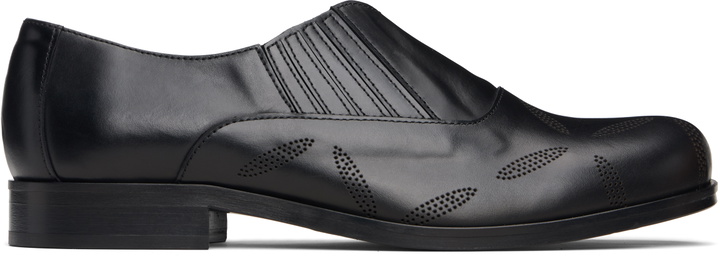 Photo: Stefan Cooke Black Perforated Slip On Loafers