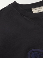 MAISON KITSUNÉ - Embroidered Organic Fleece-Back Cotton-Jersey Sweatshirt - Black - XL