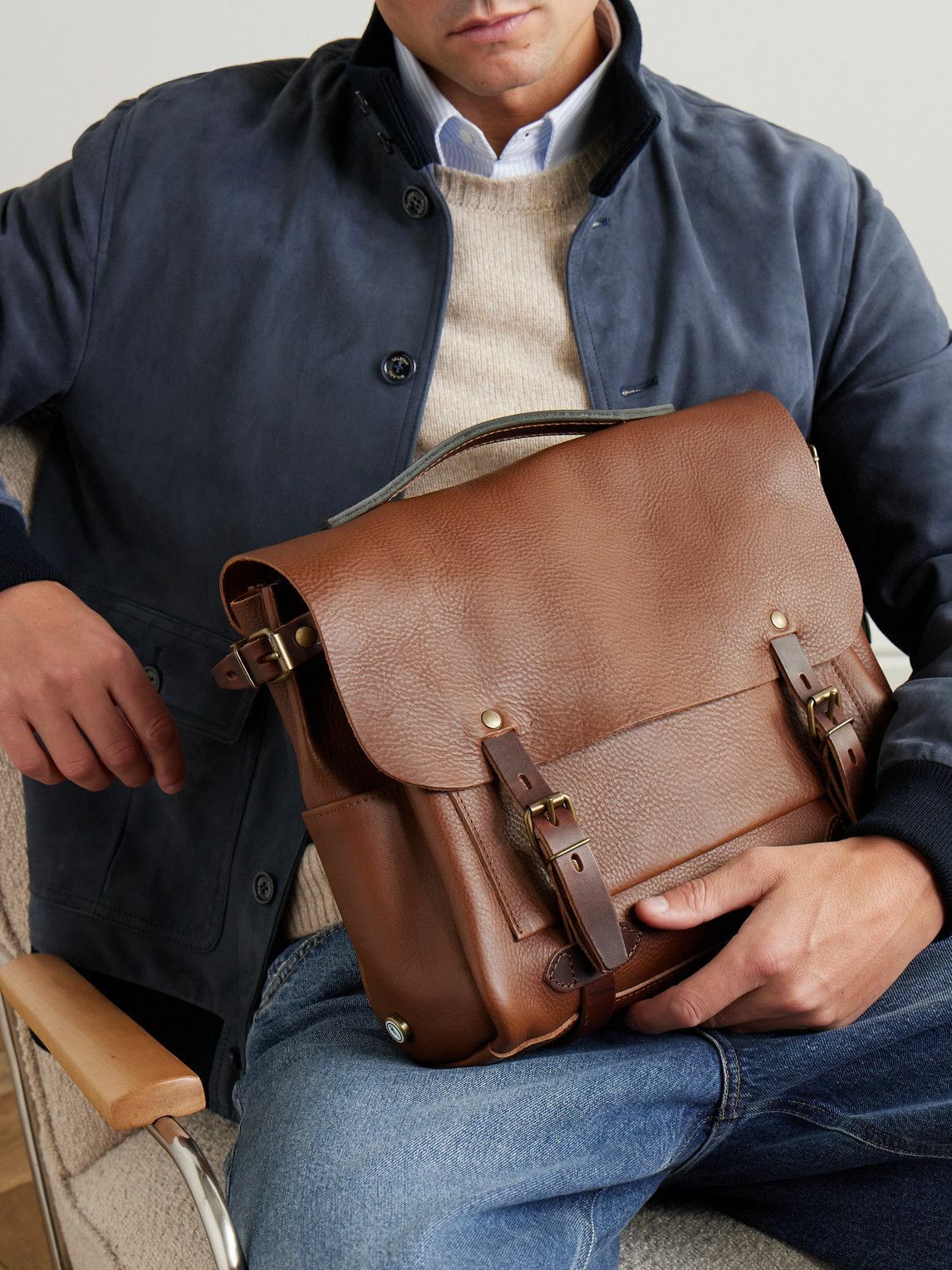Bleu de Chauffe - Eclair Full-Grain Leather Messenger Bag