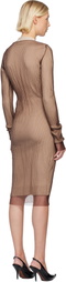 MM6 Maison Margiela Brown Layered Midi Dress