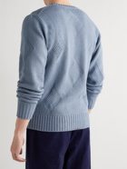 Officine Générale - Marco Argyle Jacquard-Knit Sweater - Blue