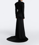 David Koma Cutout ruched jersey gown