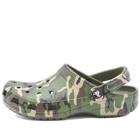 Crocs Classic Printed Camo Clog in Army Green/Multi