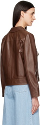 Max Mara Brown Nepet Leather Jacket