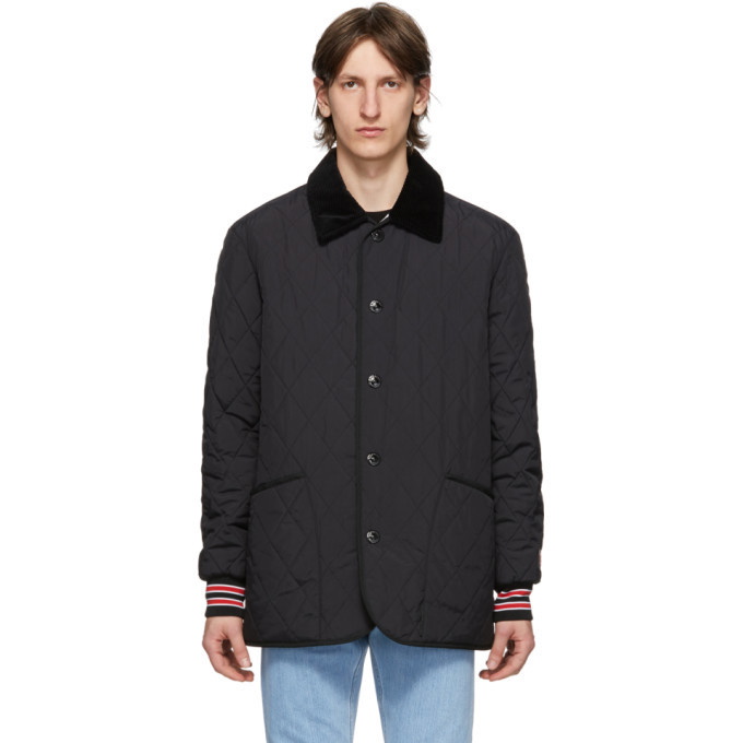 Photo: Burberry Black Quilted Barn Varsity Coat