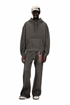 Diesel Hoodie with print and studs - Sweaters Mens in Grey