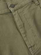 Corridor - Straight-Leg Pleated Garment-Dyed Cotton-Blend Twill Shorts - Green