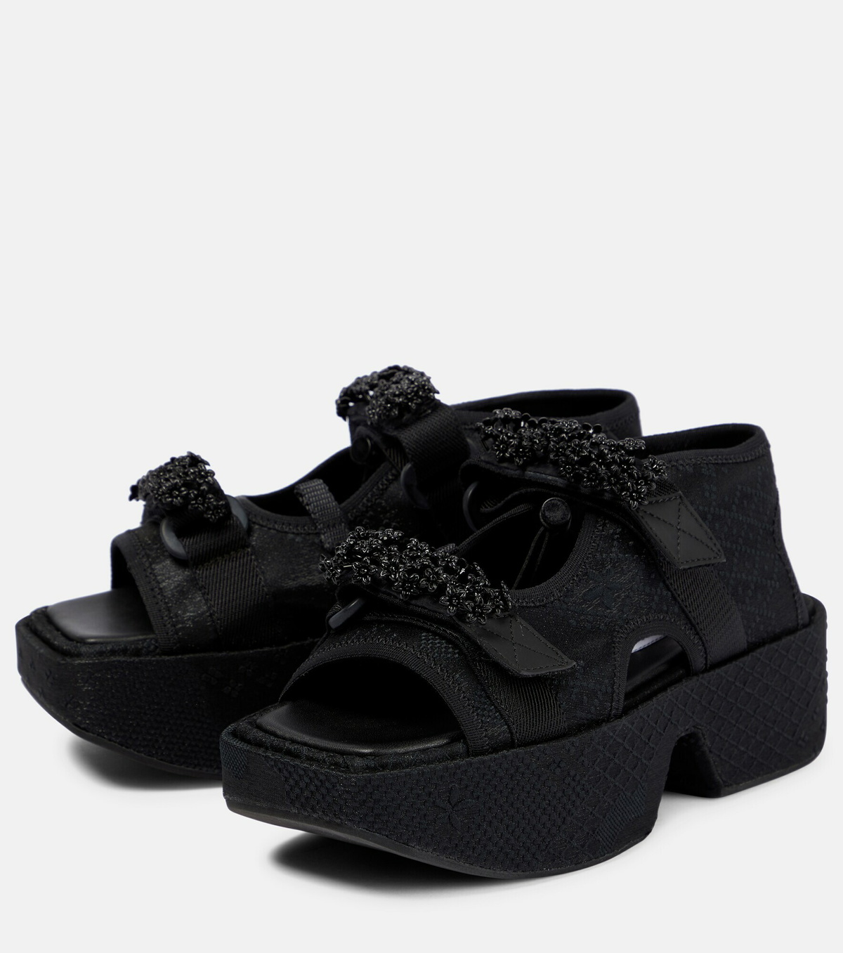 Cecilie Bahnsen - May embellished jacquard sandals Cecilie Bahnsen