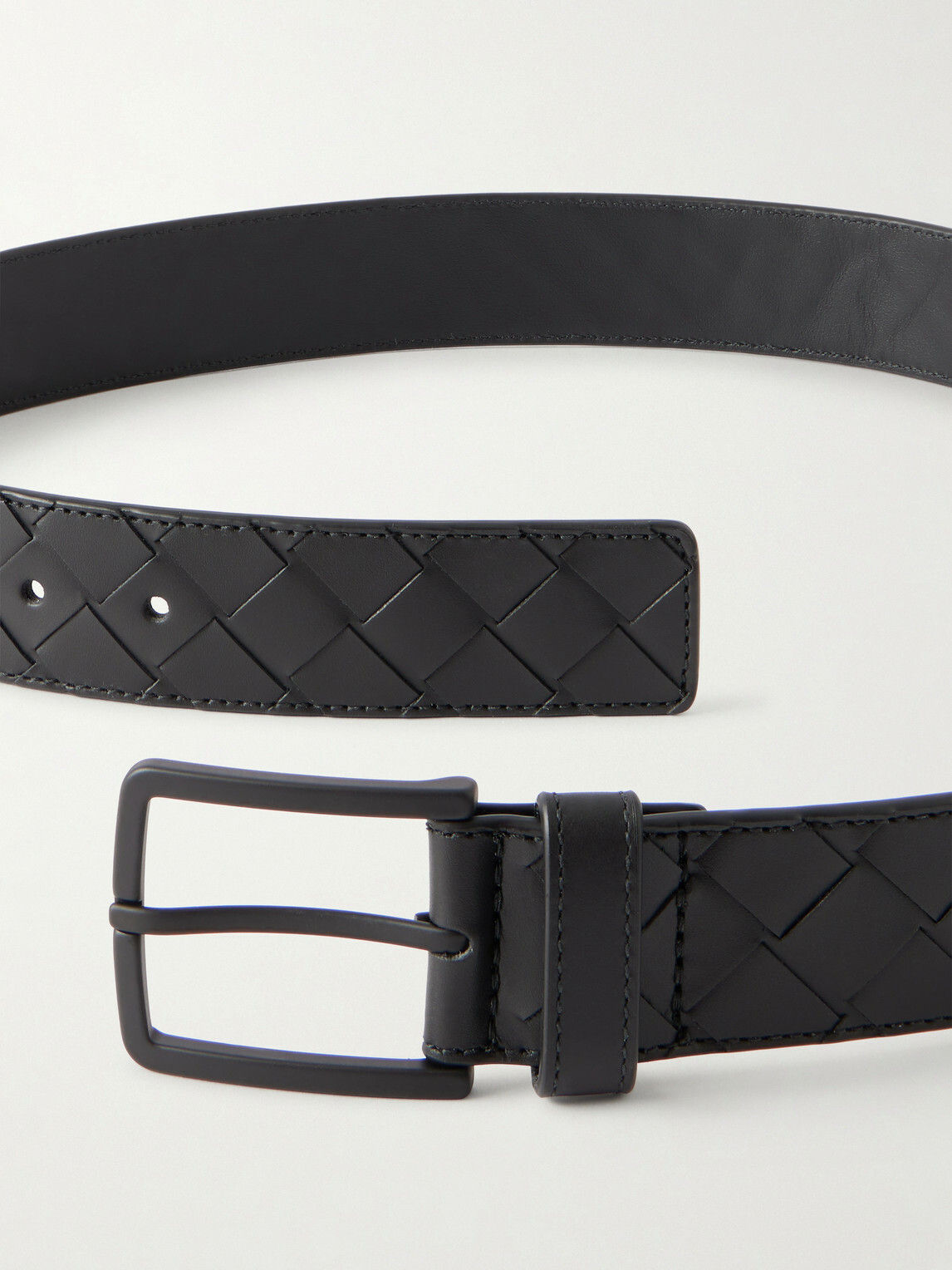 Bottega Veneta - 3.5cm Intrecciato Leather Belt - Black