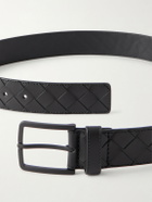 Bottega Veneta - 3.5cm Intrecciato Leather Belt - Black