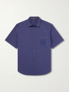 LOEWE - Paula's Ibiza Logo-Embroidered Cotton-Blend Shirt - Blue
