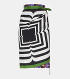 Dries Van Noten Printed silk wrap skirt