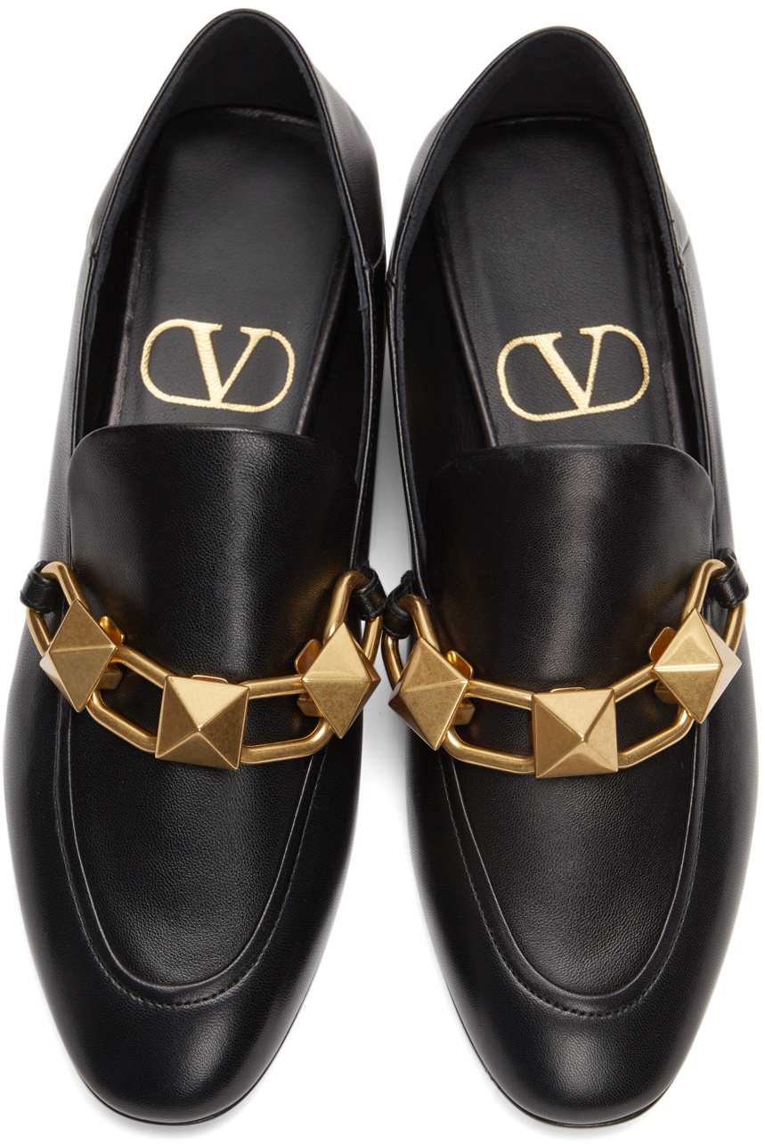 Valentino Garavani stud-detail leather loafers - Black
